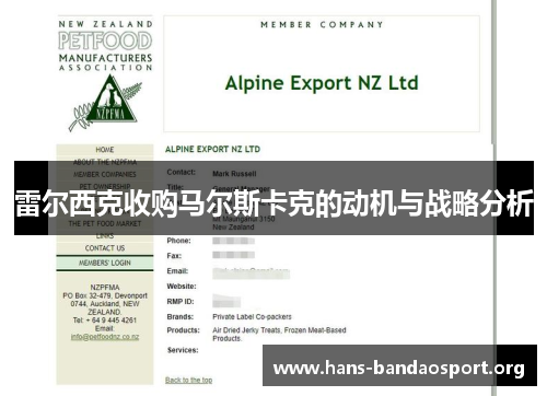 雷尔西克收购马尔斯卡克的动机与战略分析 雷尔西克收购马尔斯卡克的动机与战略分析